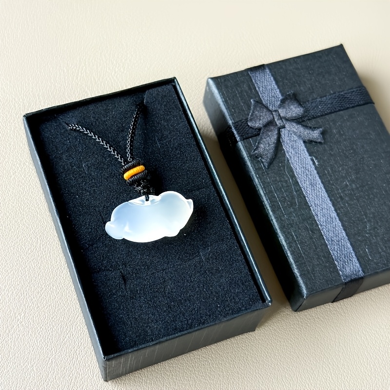 Natural White Agate Little Flying Pig Hand-Carved Pendant